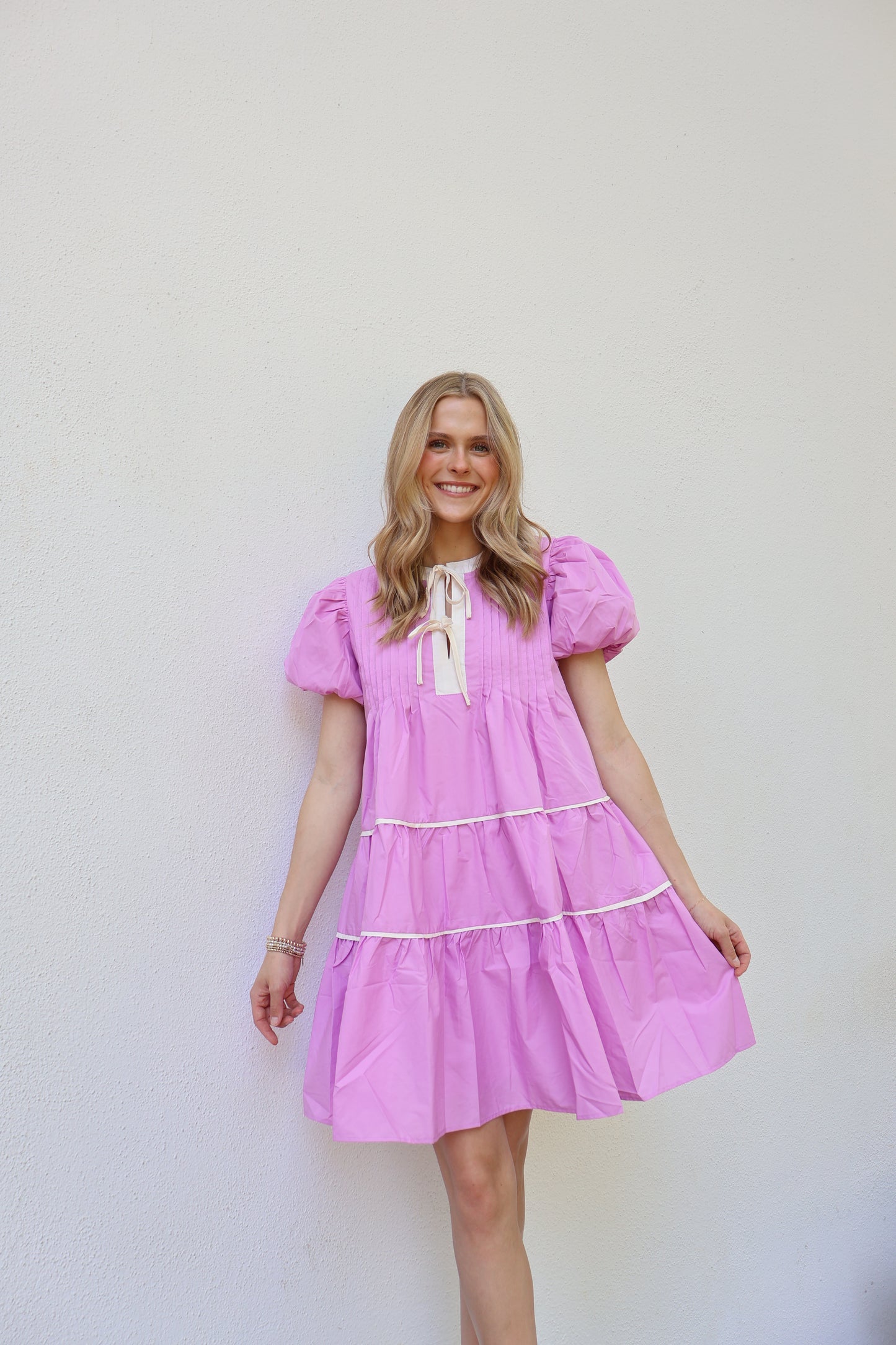 London Lilac Babydoll Mini Dress