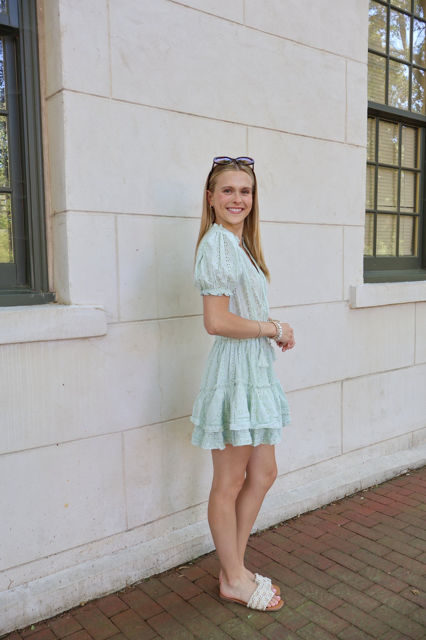 Penelope Eyelet Mini Dress