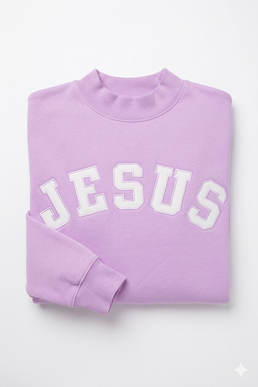 The JESUS Mockneck — Lovely Lilac