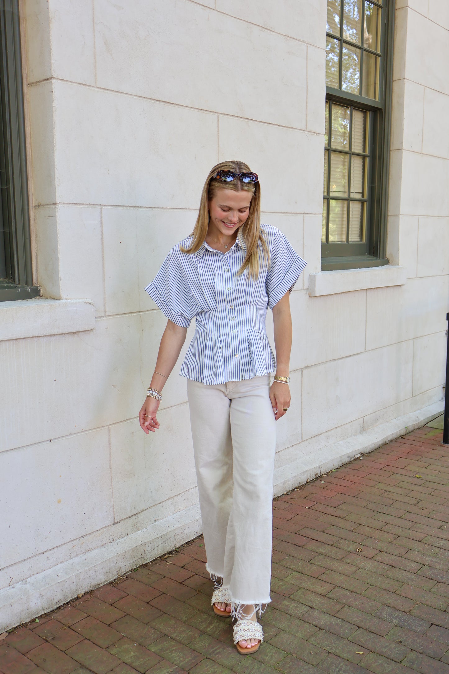 Adelyn Pinstripe Top