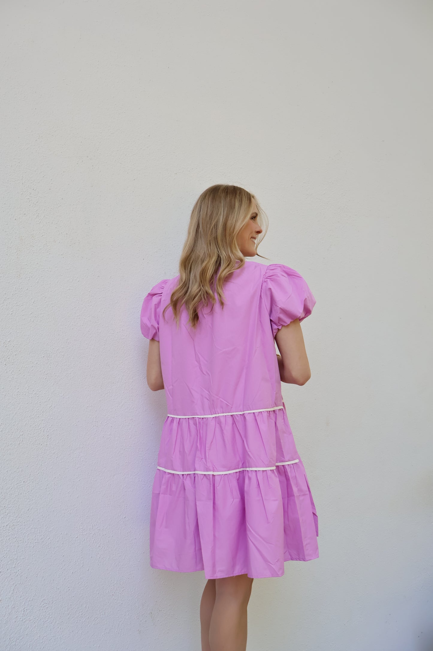 London Lilac Babydoll Mini Dress