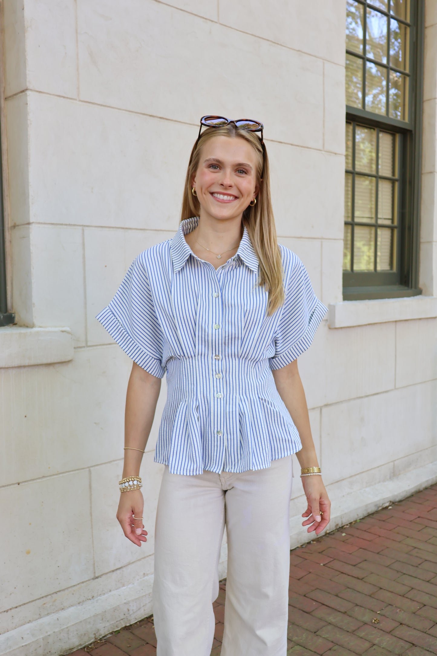 Adelyn Pinstripe Top