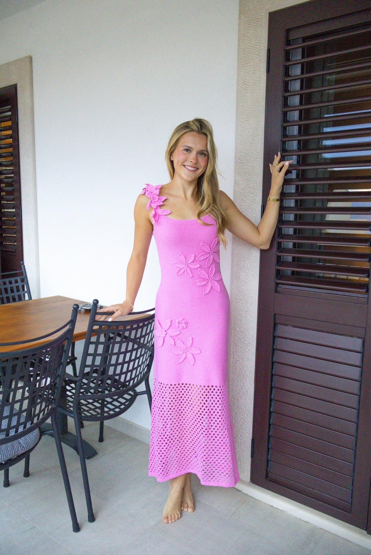Pink Paradise Crochet Maxi Medium