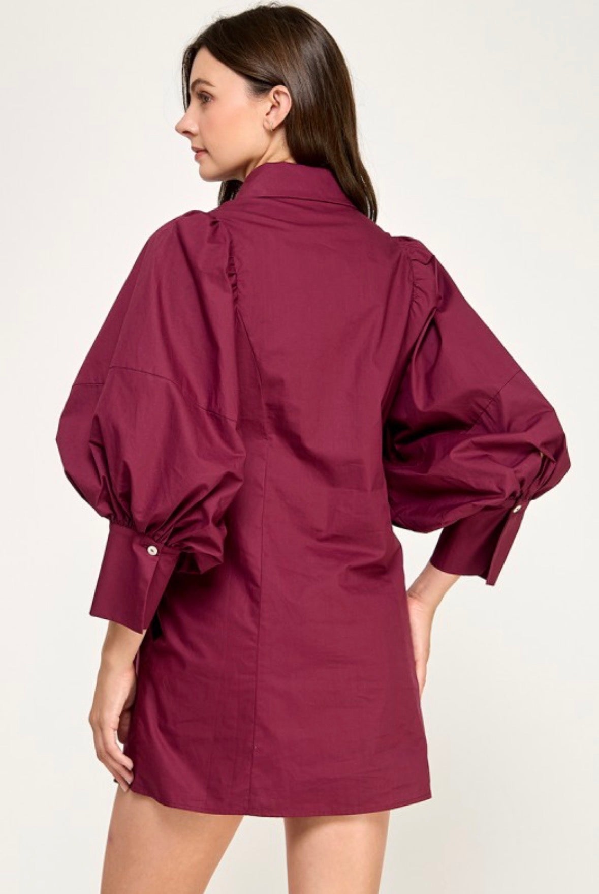 The Brynn Tie-Waist Mini Dress - Plum