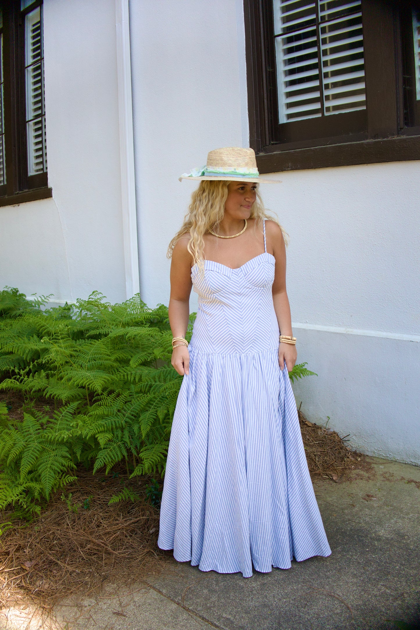 The Adeline Maxi Dress in Blue