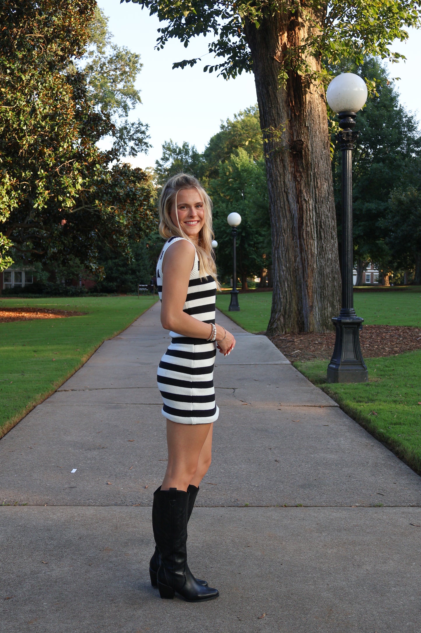 End Zone Striped Mini Dress