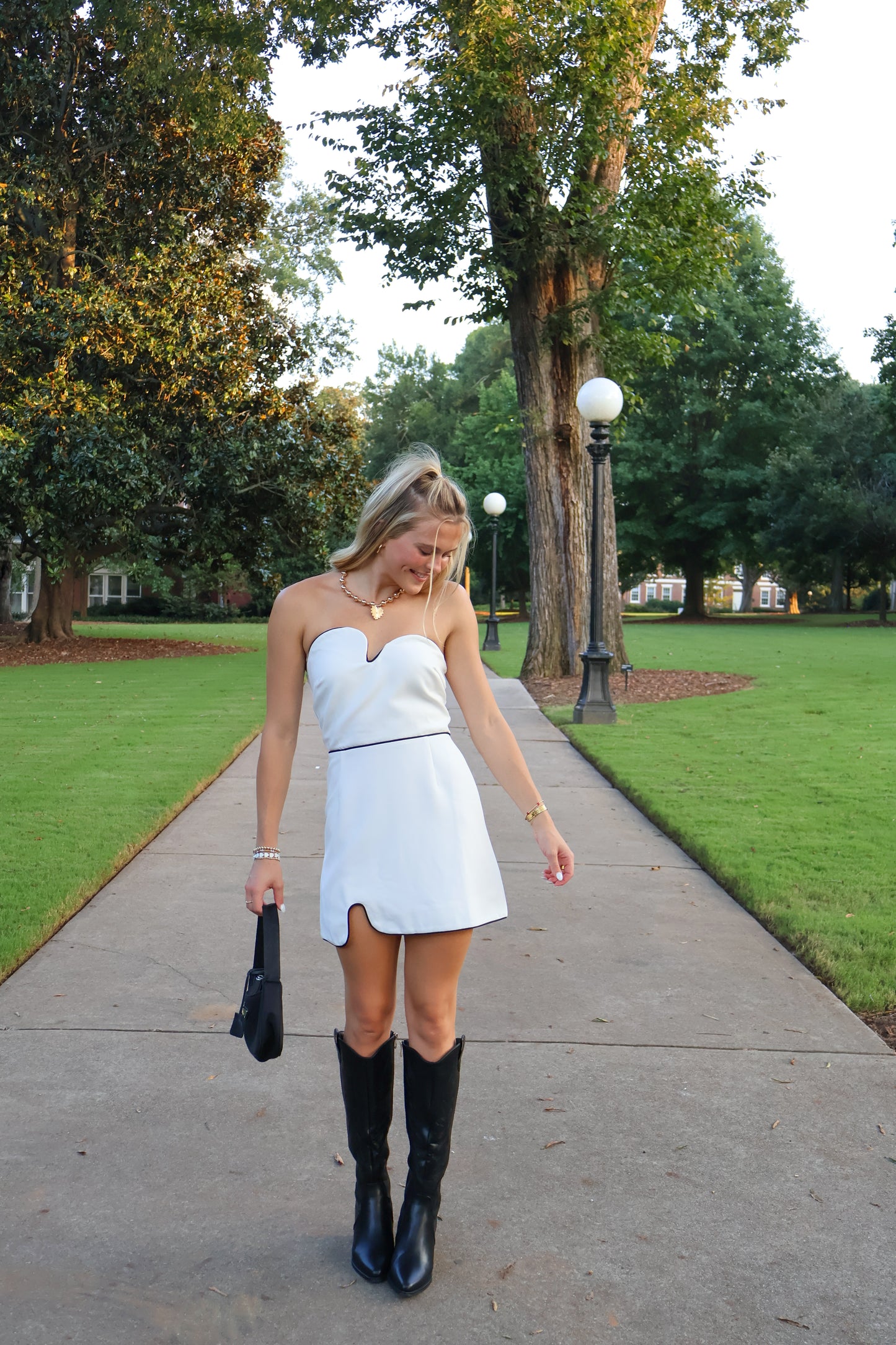 Game Winner Strapless Mini Dress