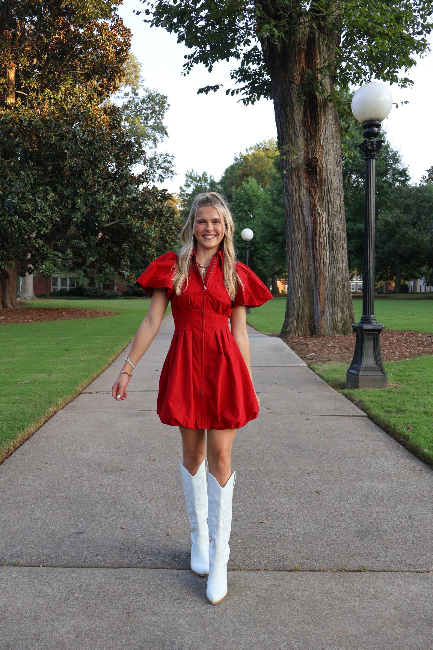 Red Zone Bubble Dress