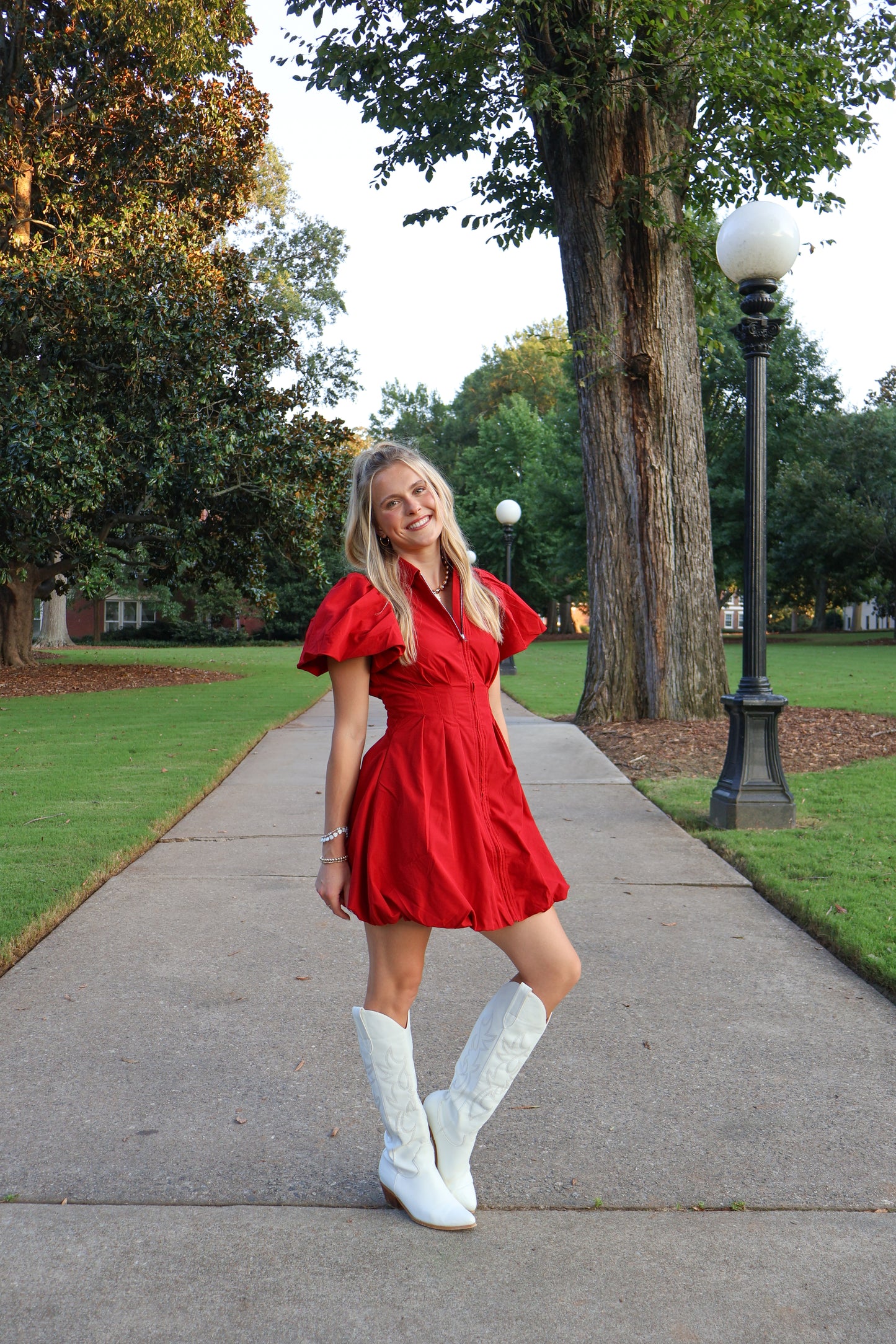 Red Zone Bubble Dress