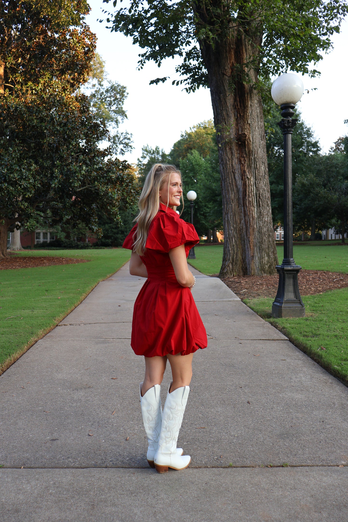 Red Zone Bubble Dress