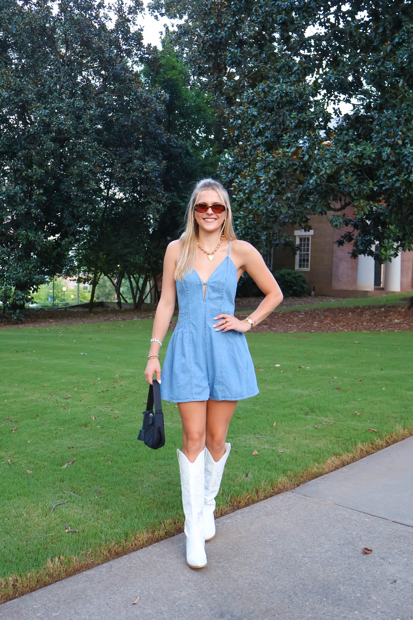 Fourth Quarter Denim Romper