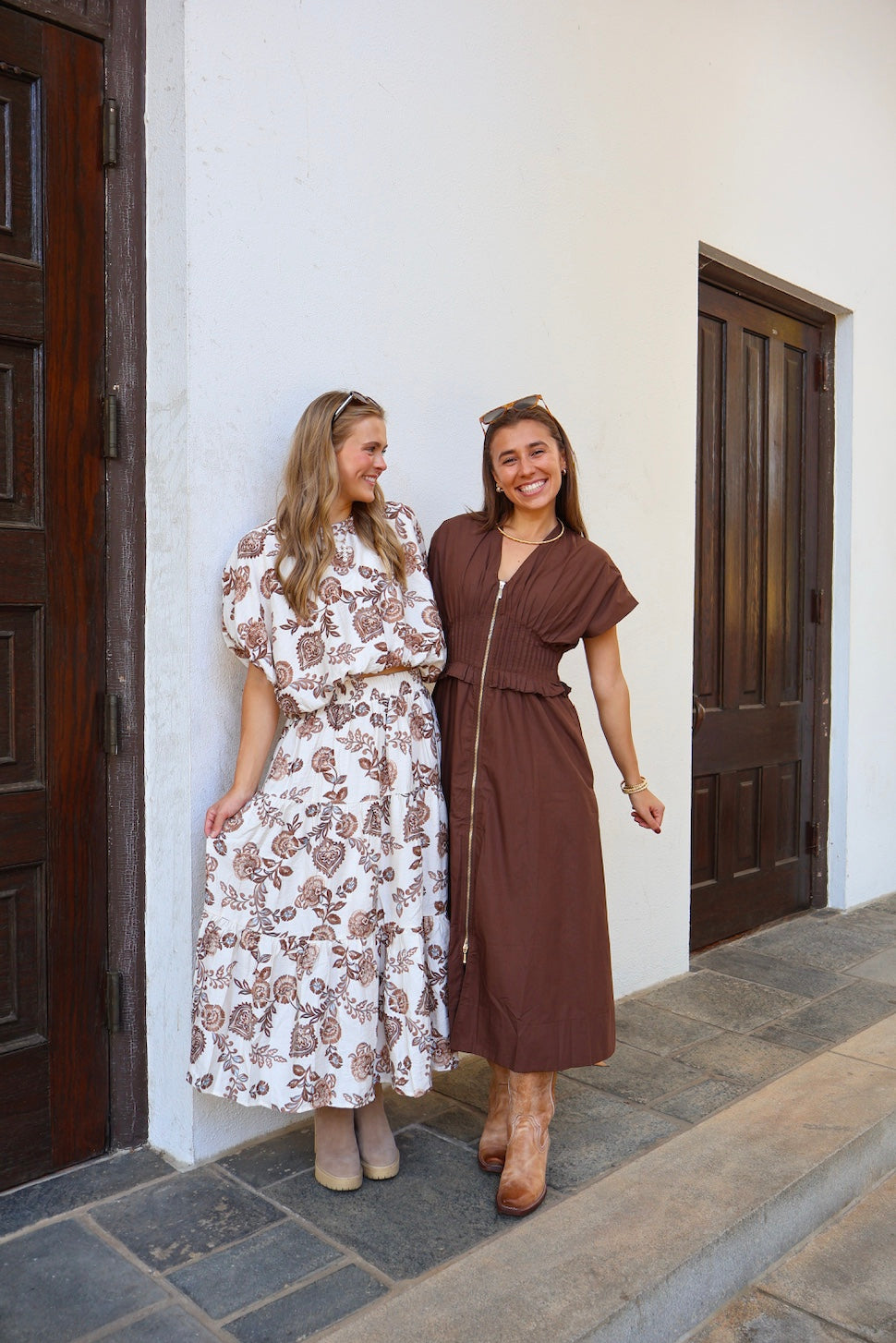 The Eloise Floral Set — Brown & Teal