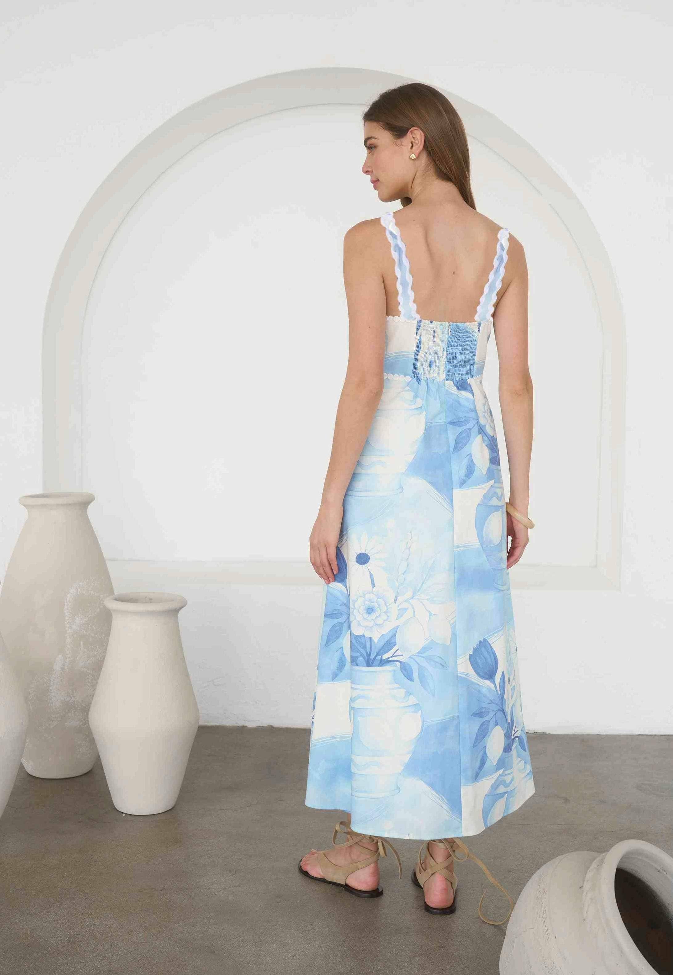 Blue Willow Midi Dress