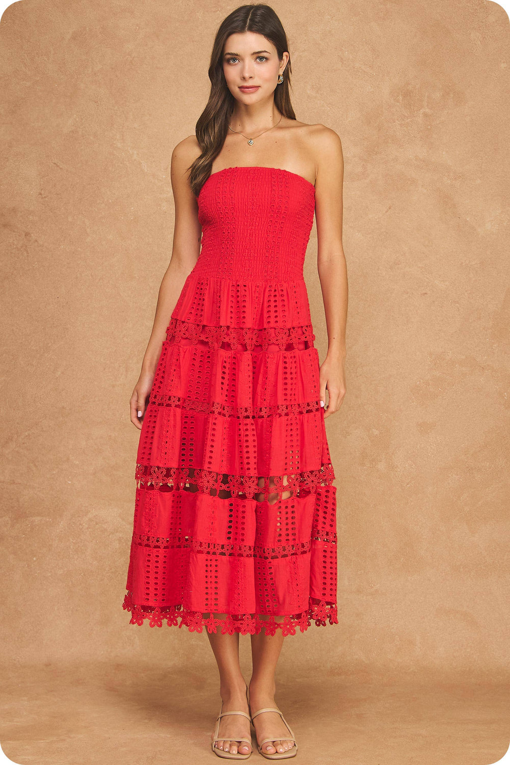 Laci Eyelet Lace Tube Dress