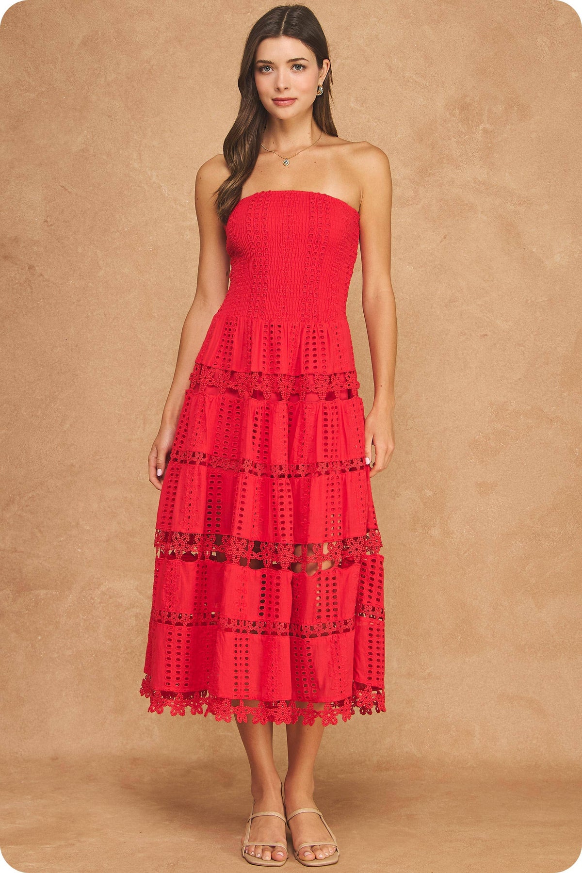 Laci Eyelet Lace Tube Dress