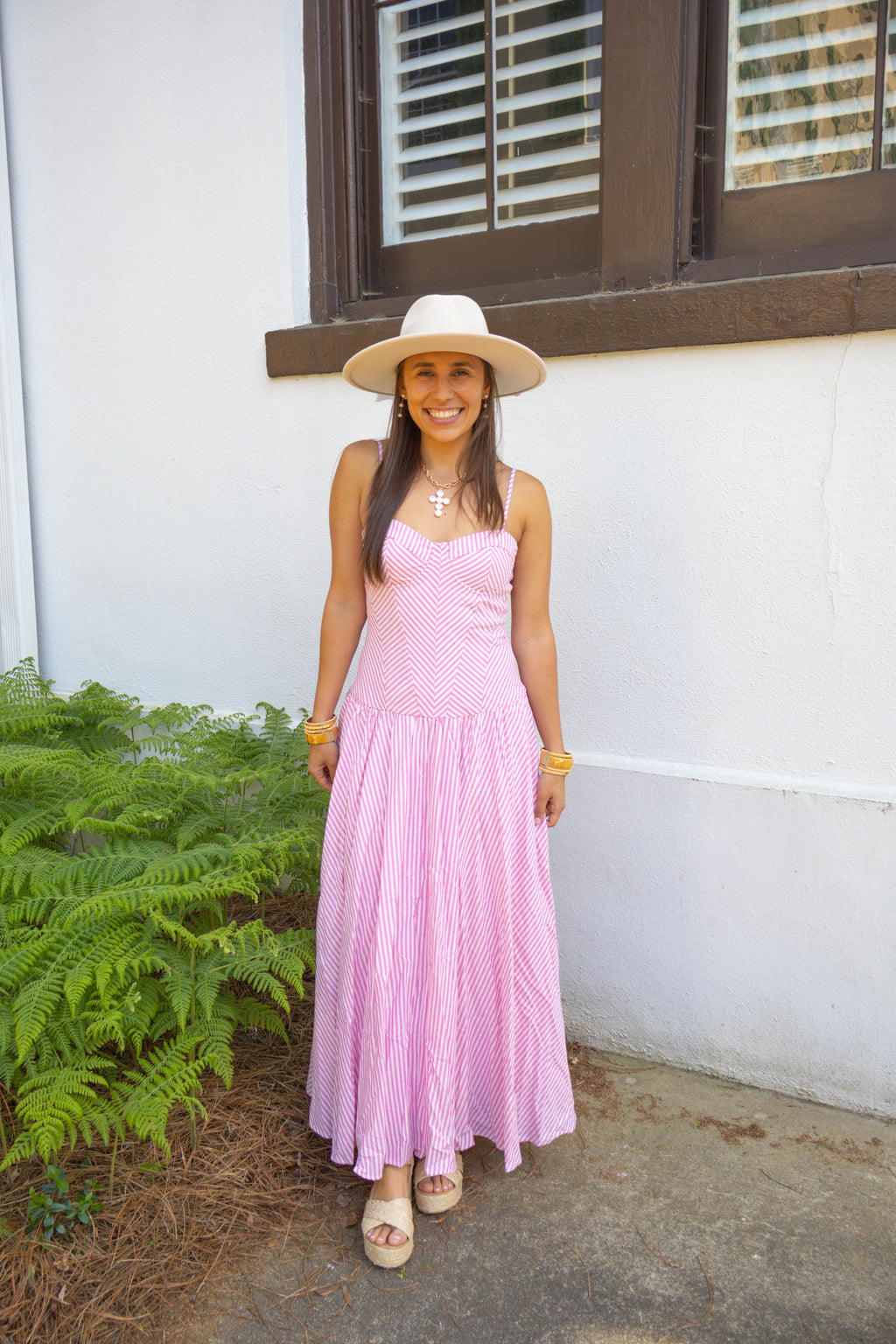 The Adeline Maxi Dress in Pink