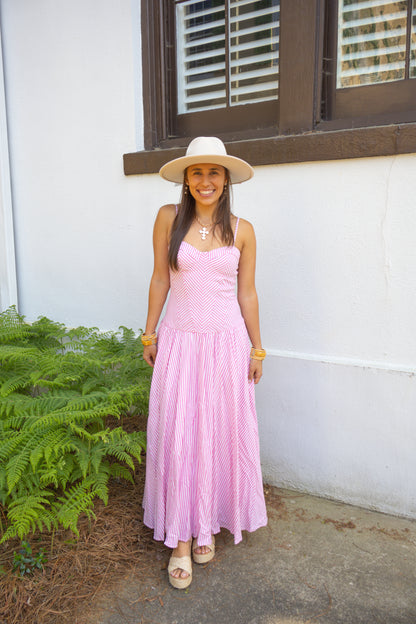 The Adeline Maxi Dress in Pink