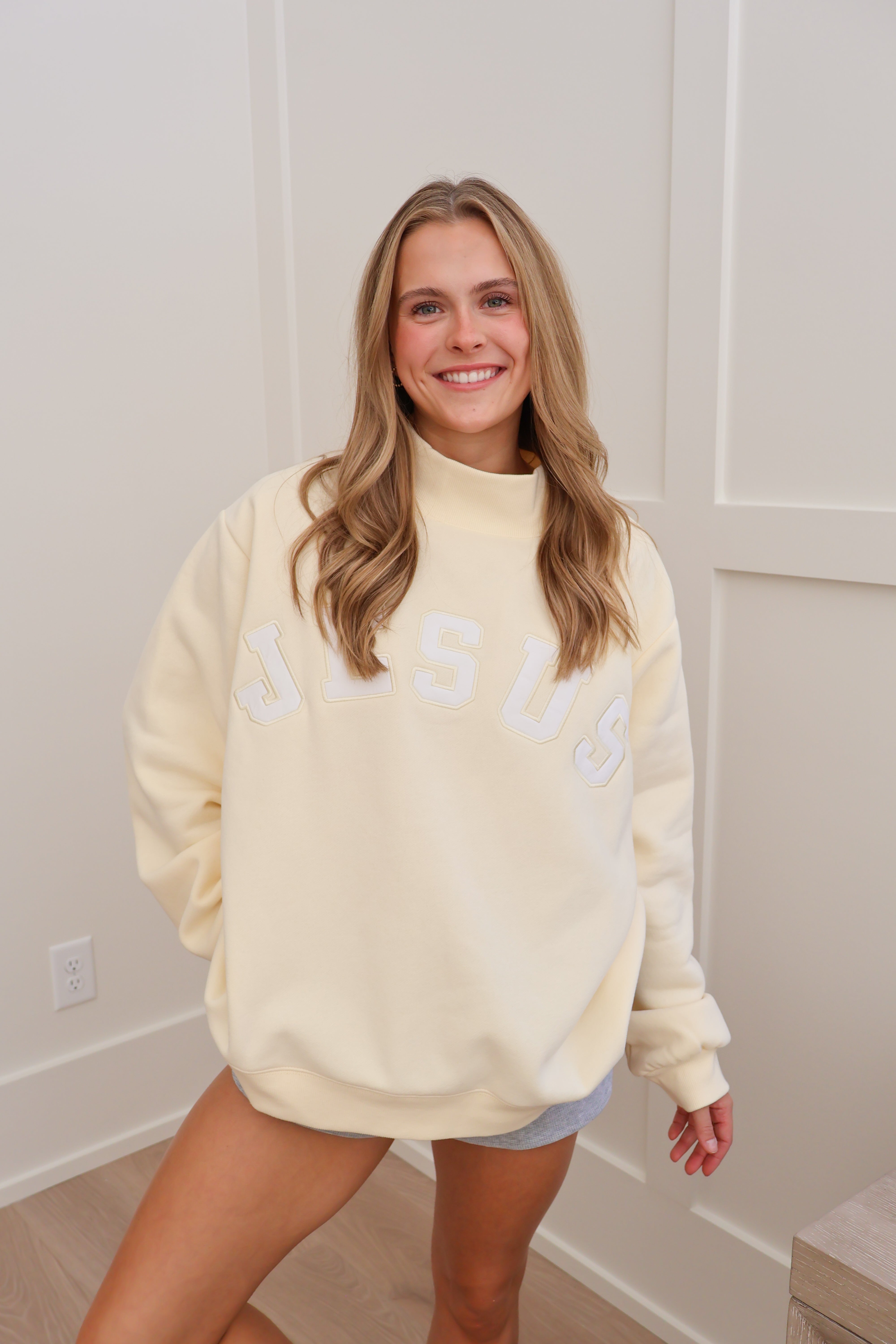 RESTOCKED* The JESUS Mockneck — Butter Yellow – Long Weekend Boutique