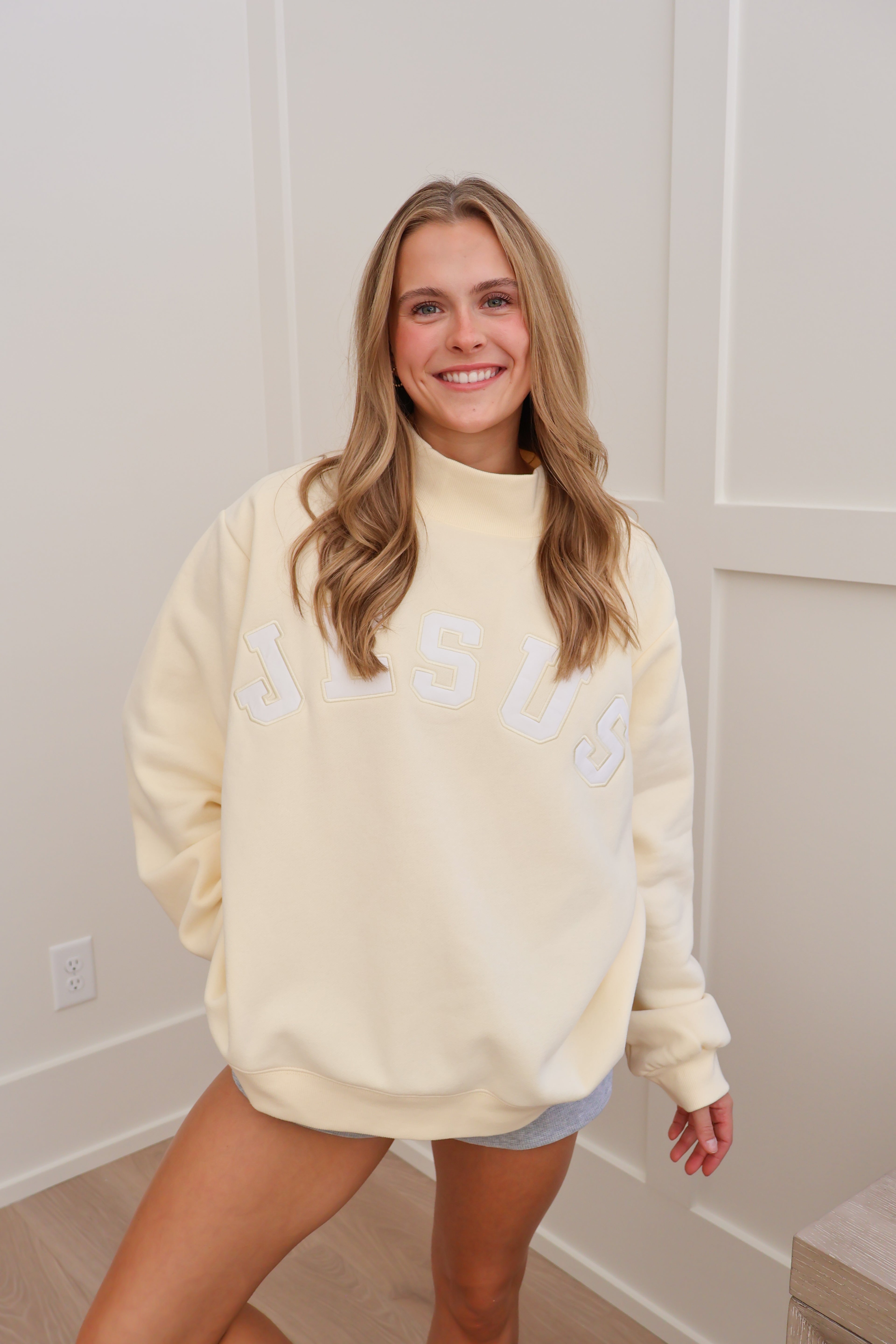 *RESTOCKED* The JESUS Mockneck — Butter Yellow