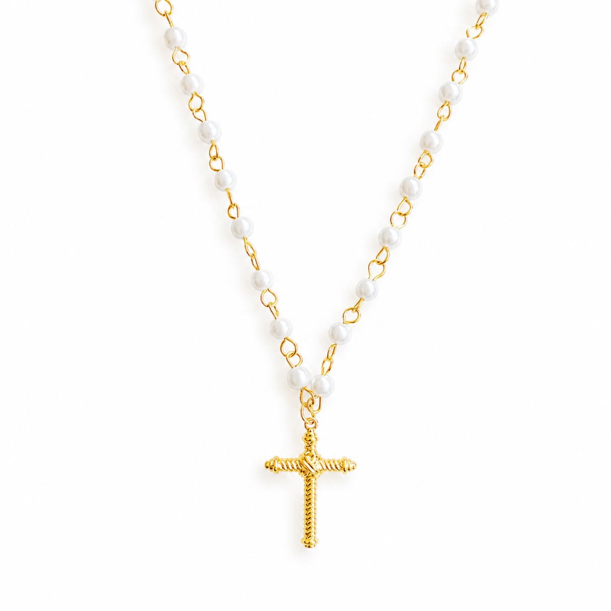 Hallelujah Pearl Cross Pendant Necklace
