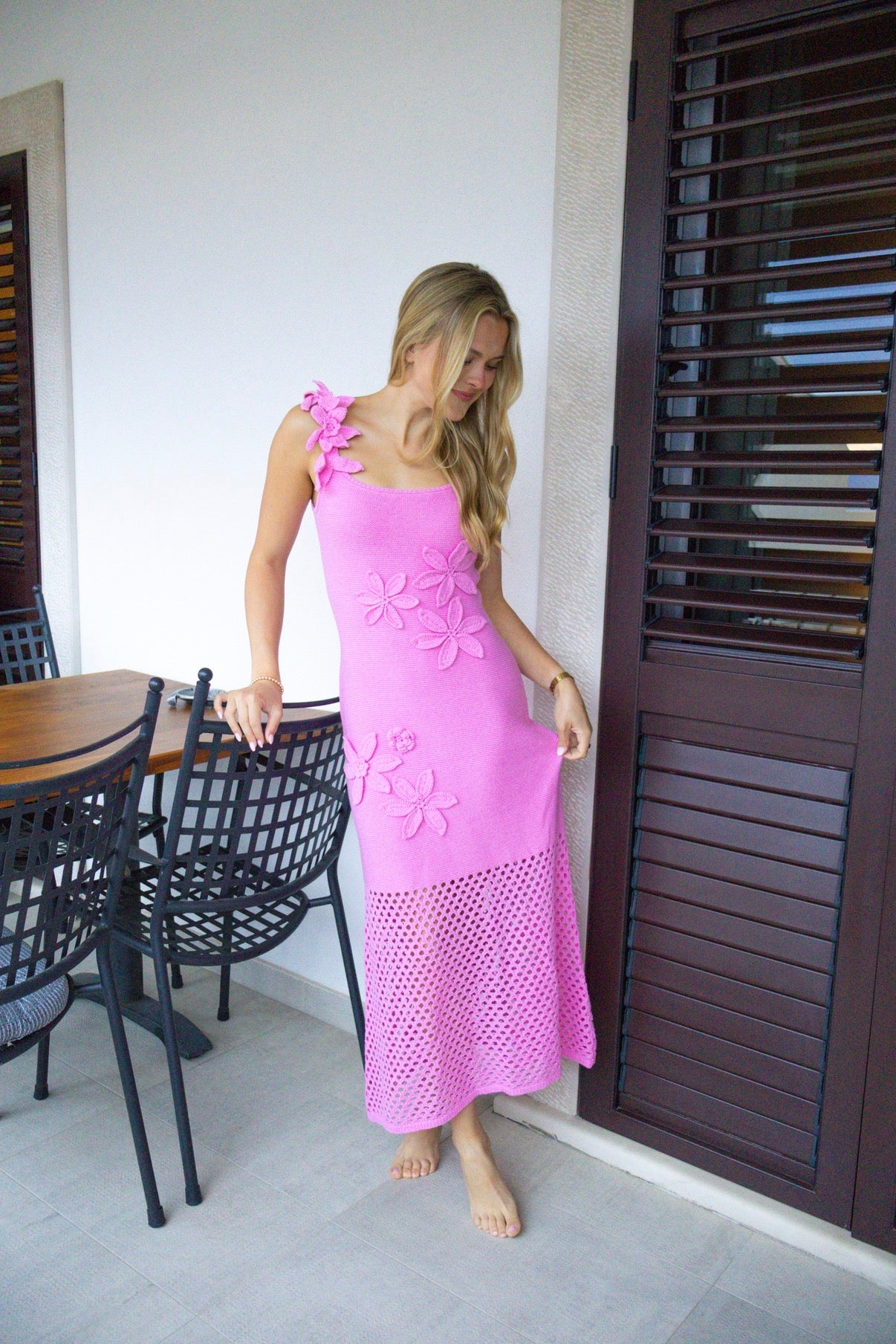 Pink Paradise Crochet Maxi
