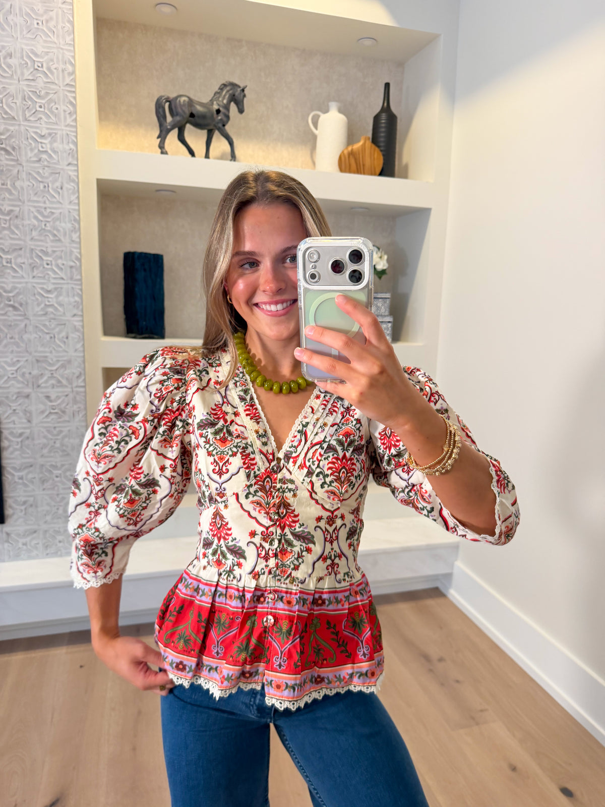 *PREORDER* Eloise Floral Peplum Blouse (Ships 10/8)