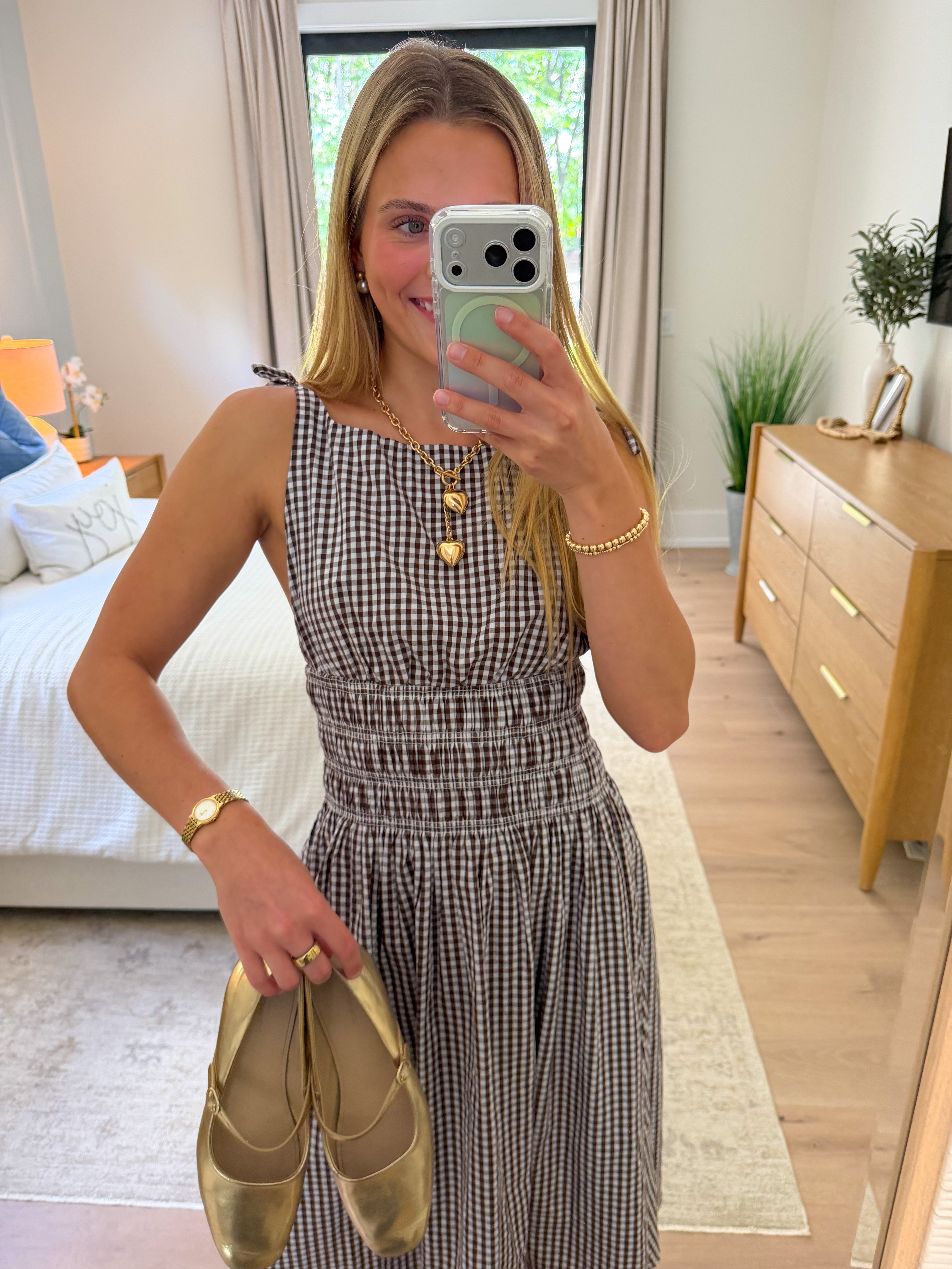 The Winnie Gingham Midi Dress