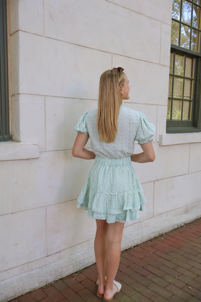 Penelope Eyelet Mini Dress