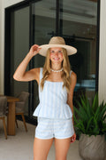 Sail Away Peplum Top & Shorts Set