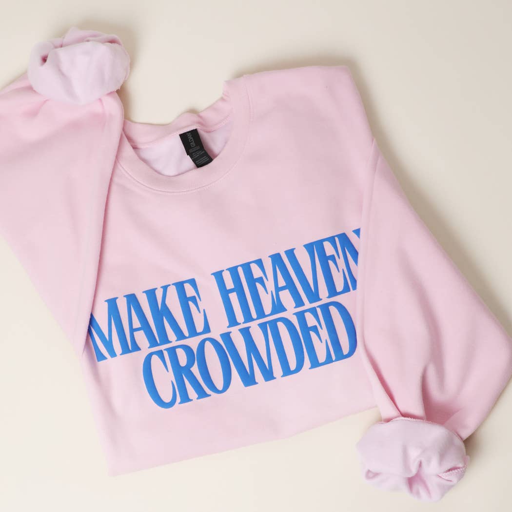 Make Heaven Crowded Puff Sweatshirt in Light Pink