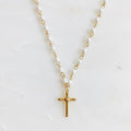 Hallelujah Pearl Cross Pendant Necklace