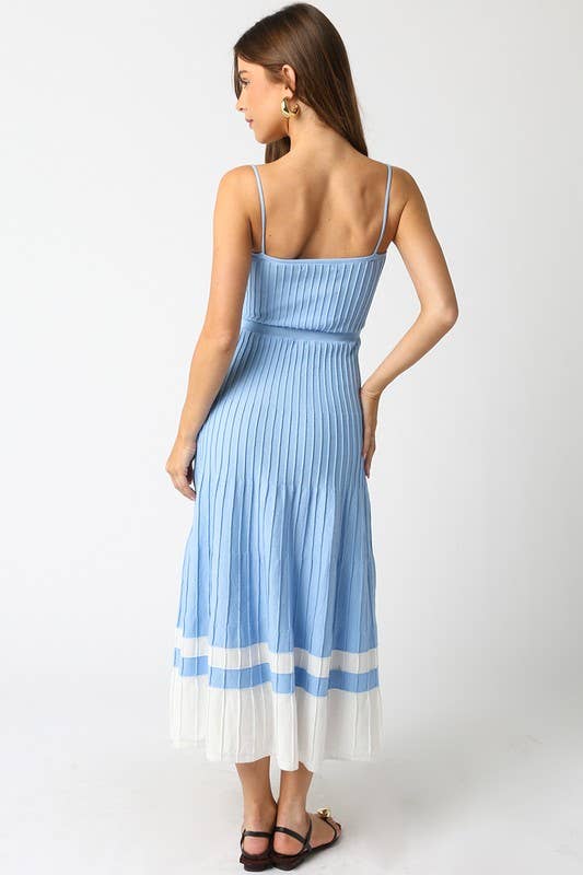The Adelaide Knit Maxi Dress in Wine and Ecru