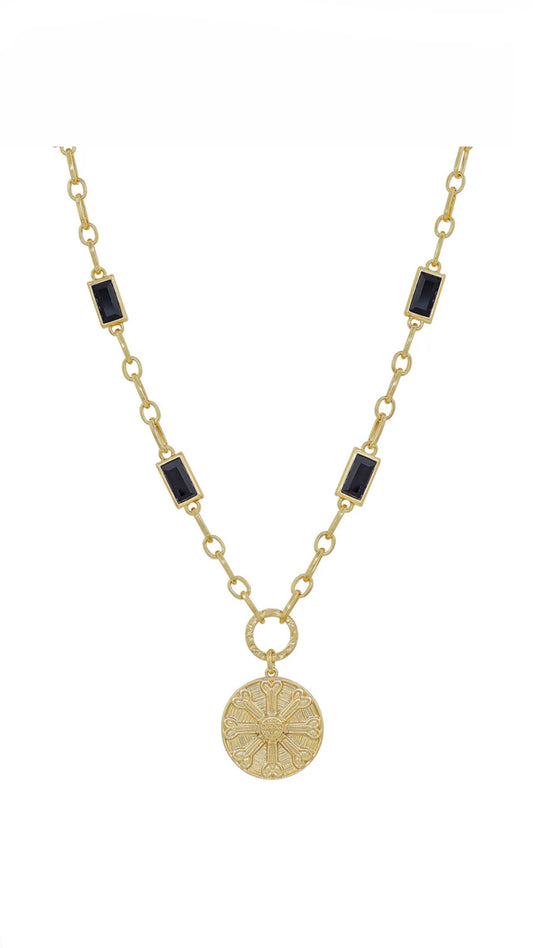 Midnight Coin Medallion Necklace