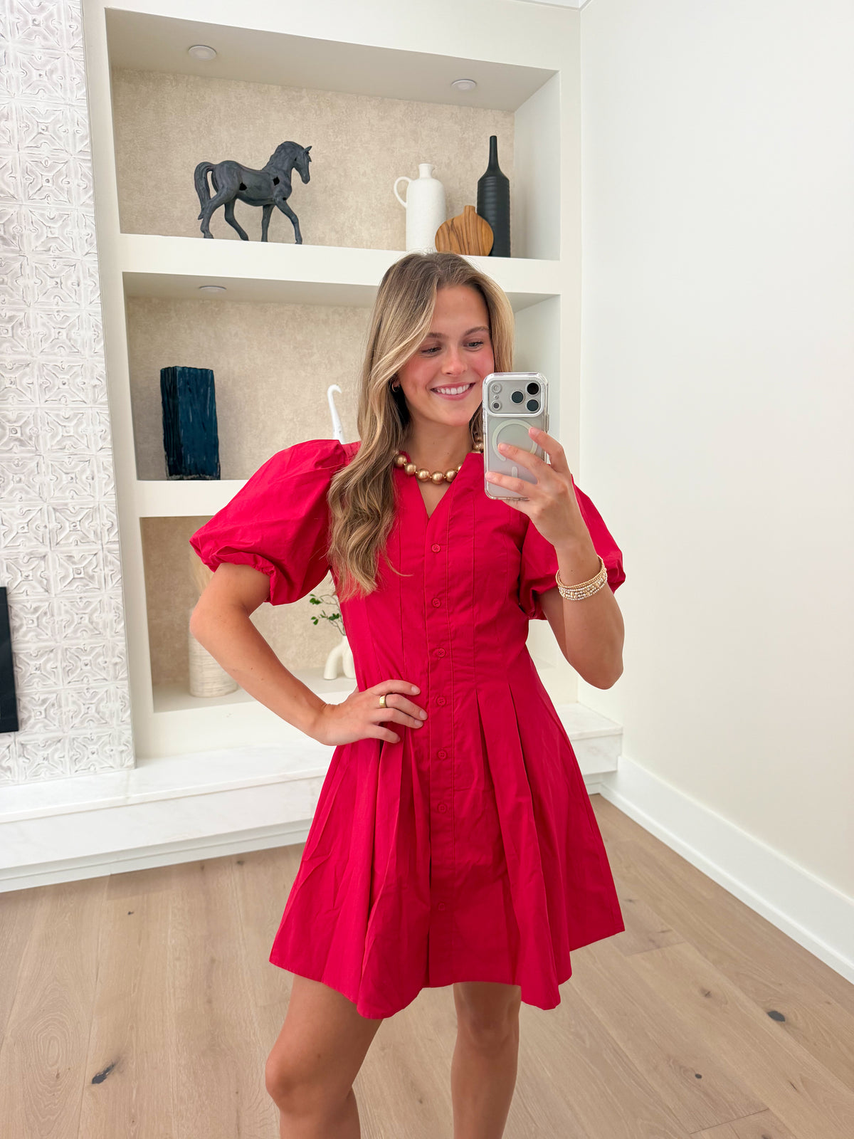 Missed Call Puff Sleeve Mini Dress