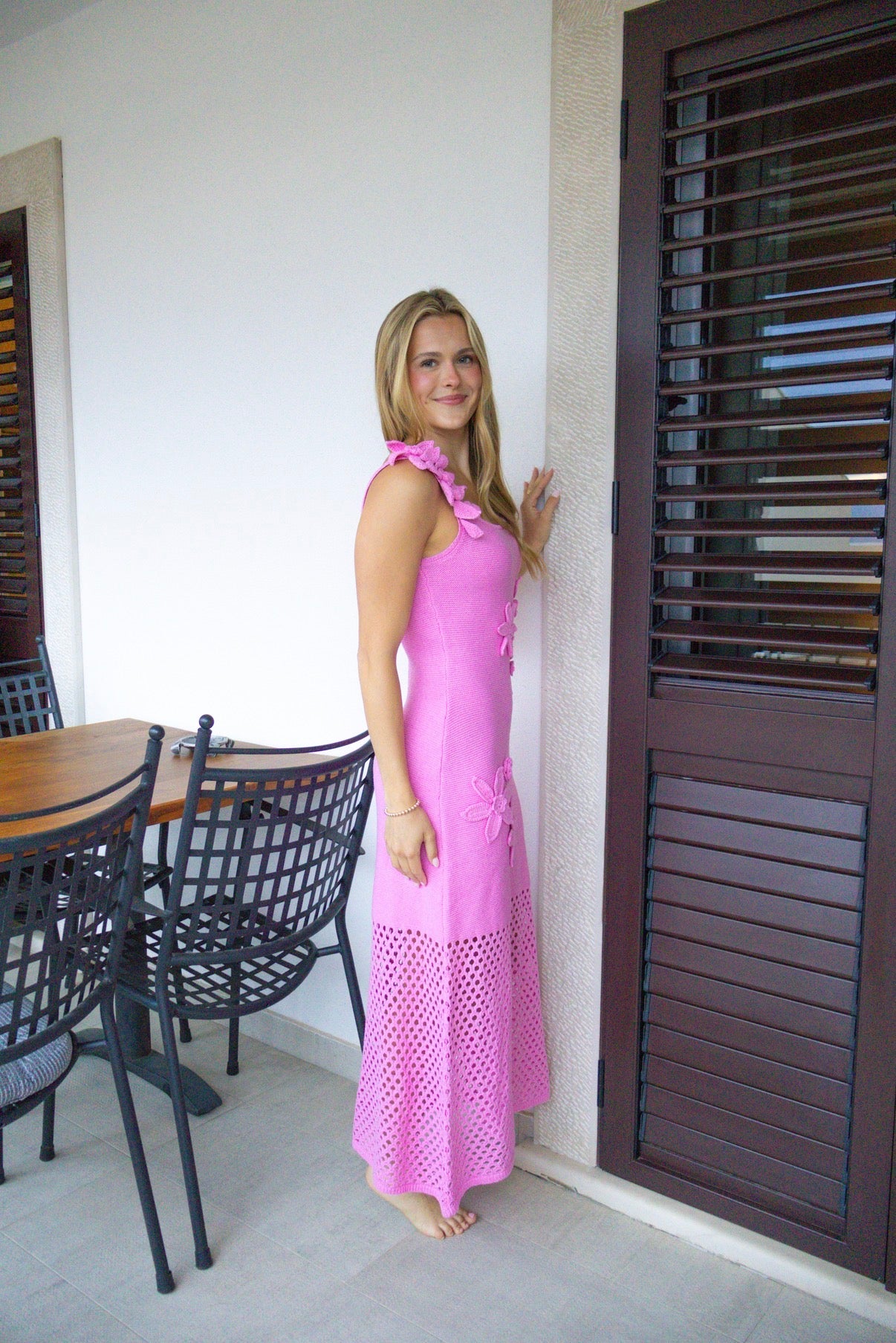 Pink Paradise Crochet Maxi