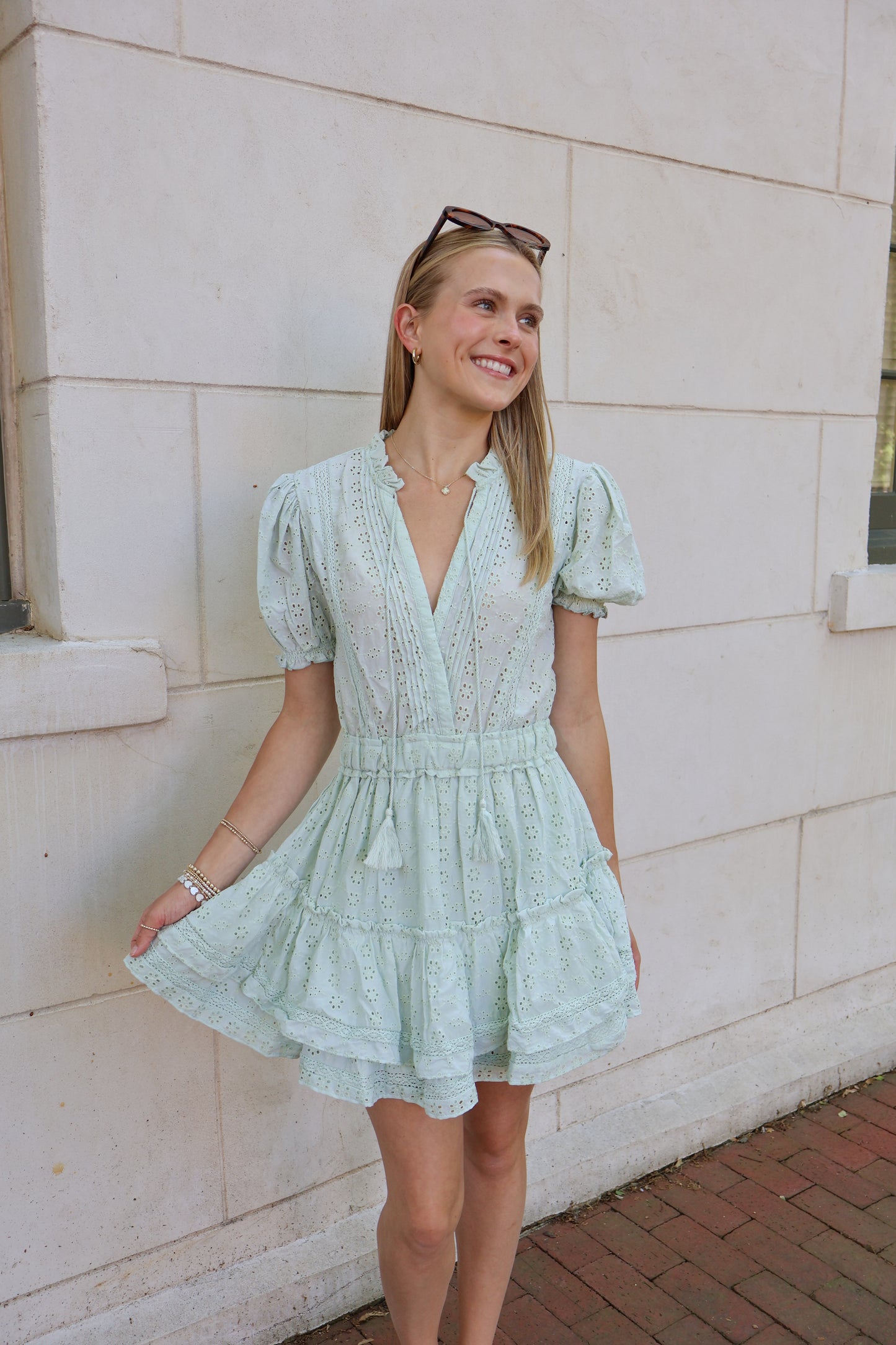 Penelope Eyelet Mini Dress