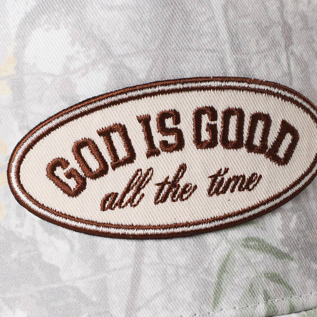 God Is Good All The Time Camo Trucker Hat
