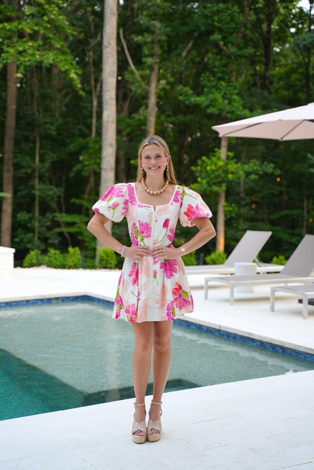 Blushing Bloom Mini Dress