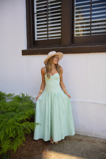 The Adeline Maxi Dress in Green