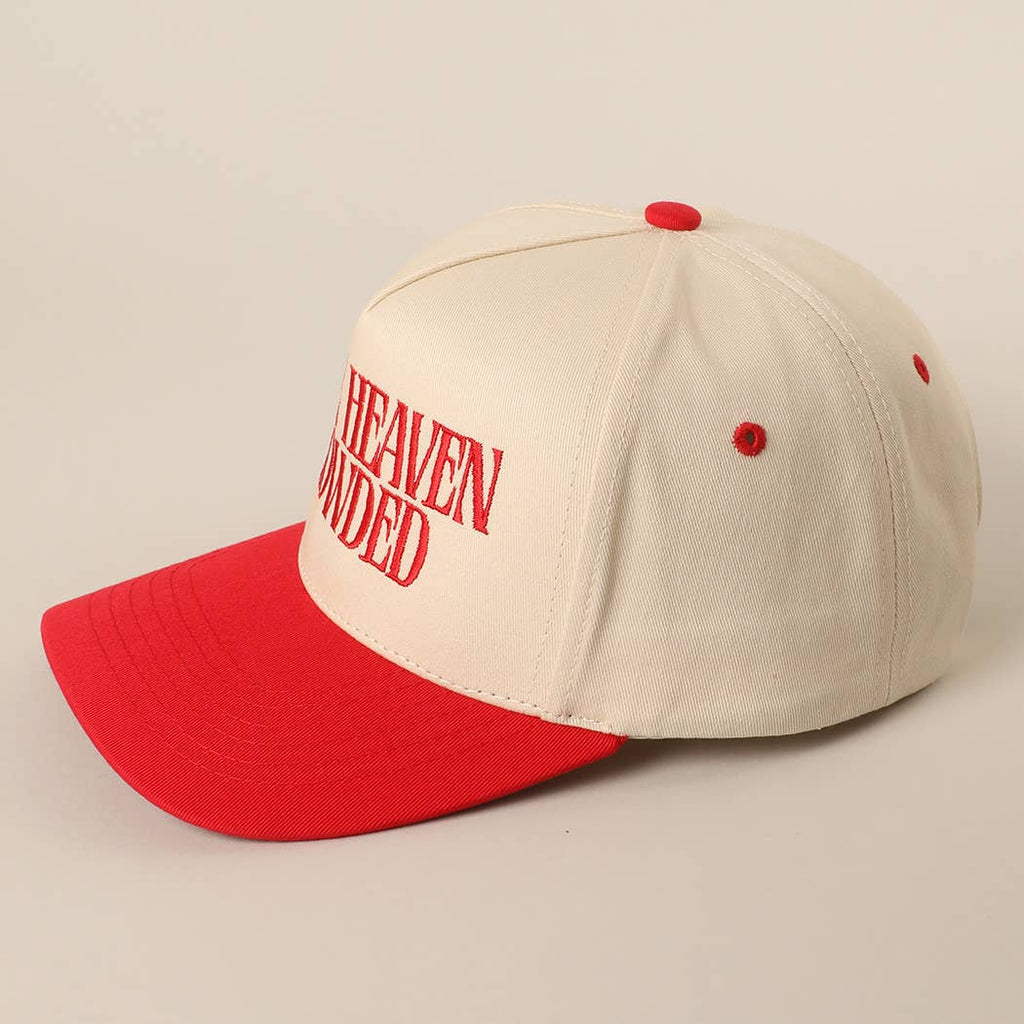 Make Heaven Crowded Embroidered Trucker Hat in Red