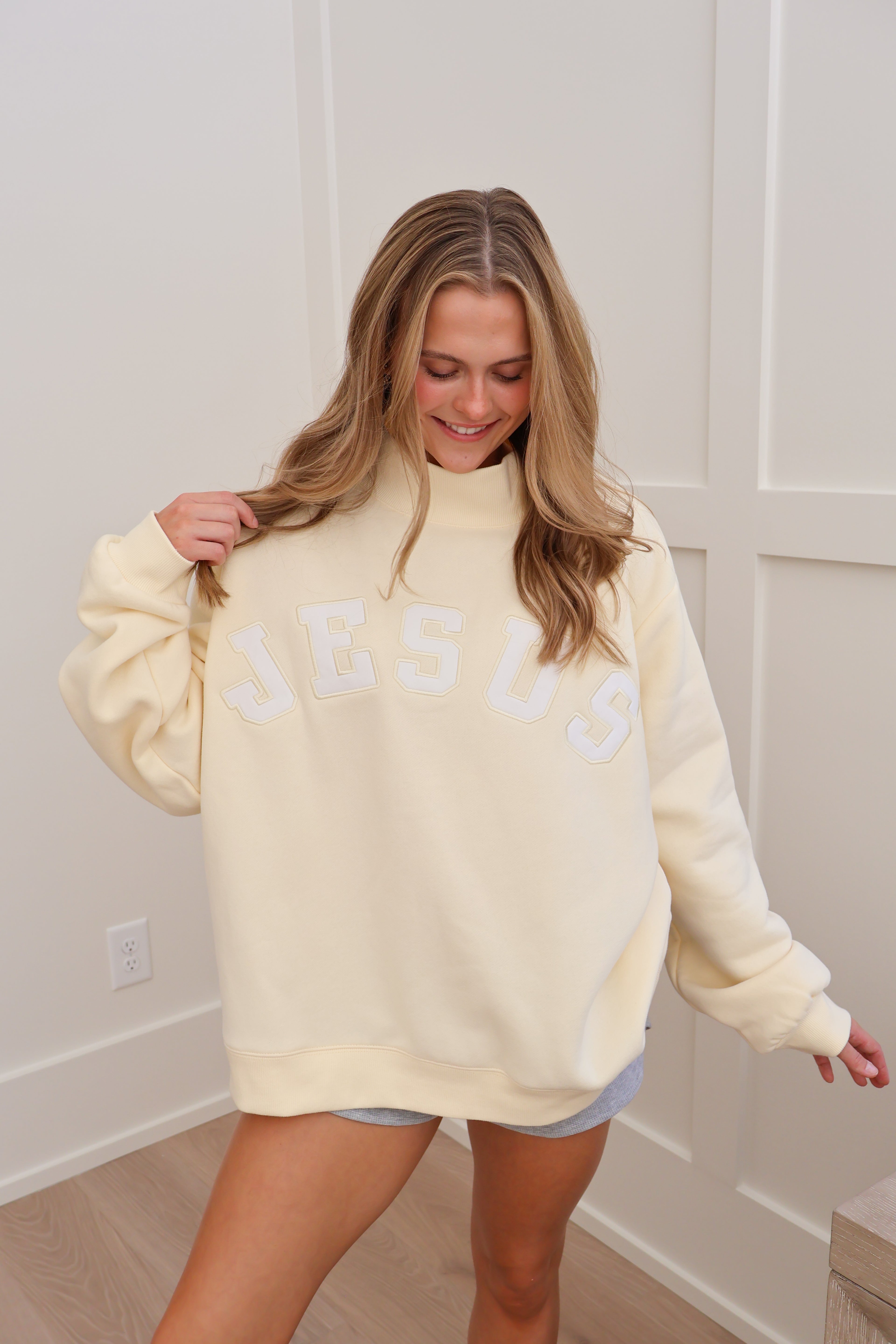 *RESTOCKED* The JESUS Mockneck — Butter Yellow