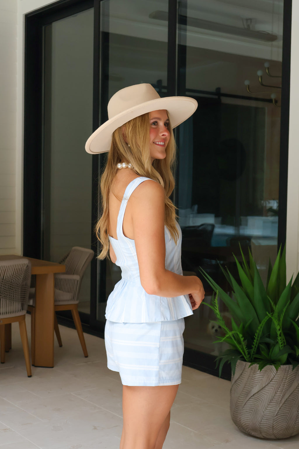 Sail Away Peplum Top & Shorts Set
