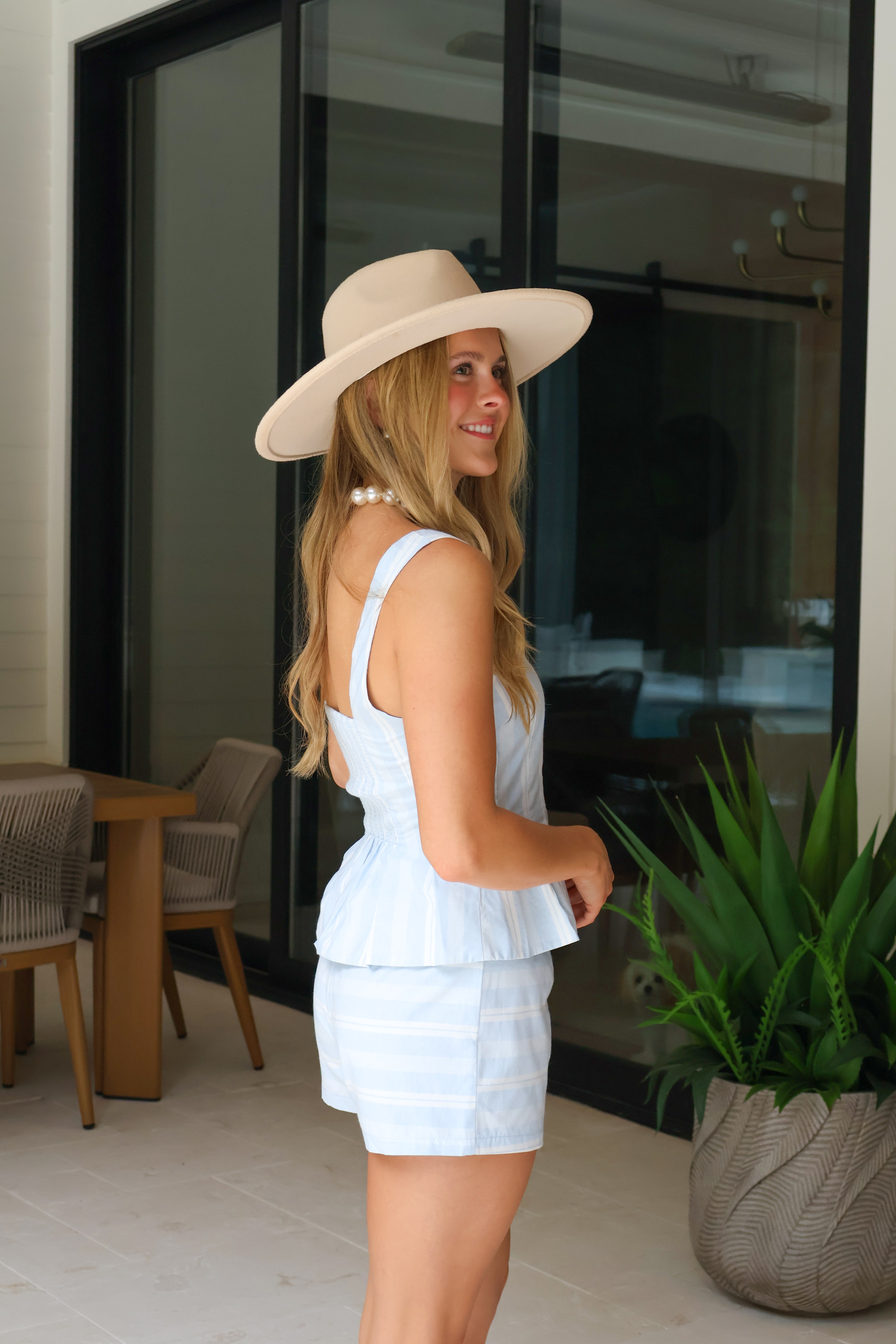 Sail Away Peplum Top & Shorts Set