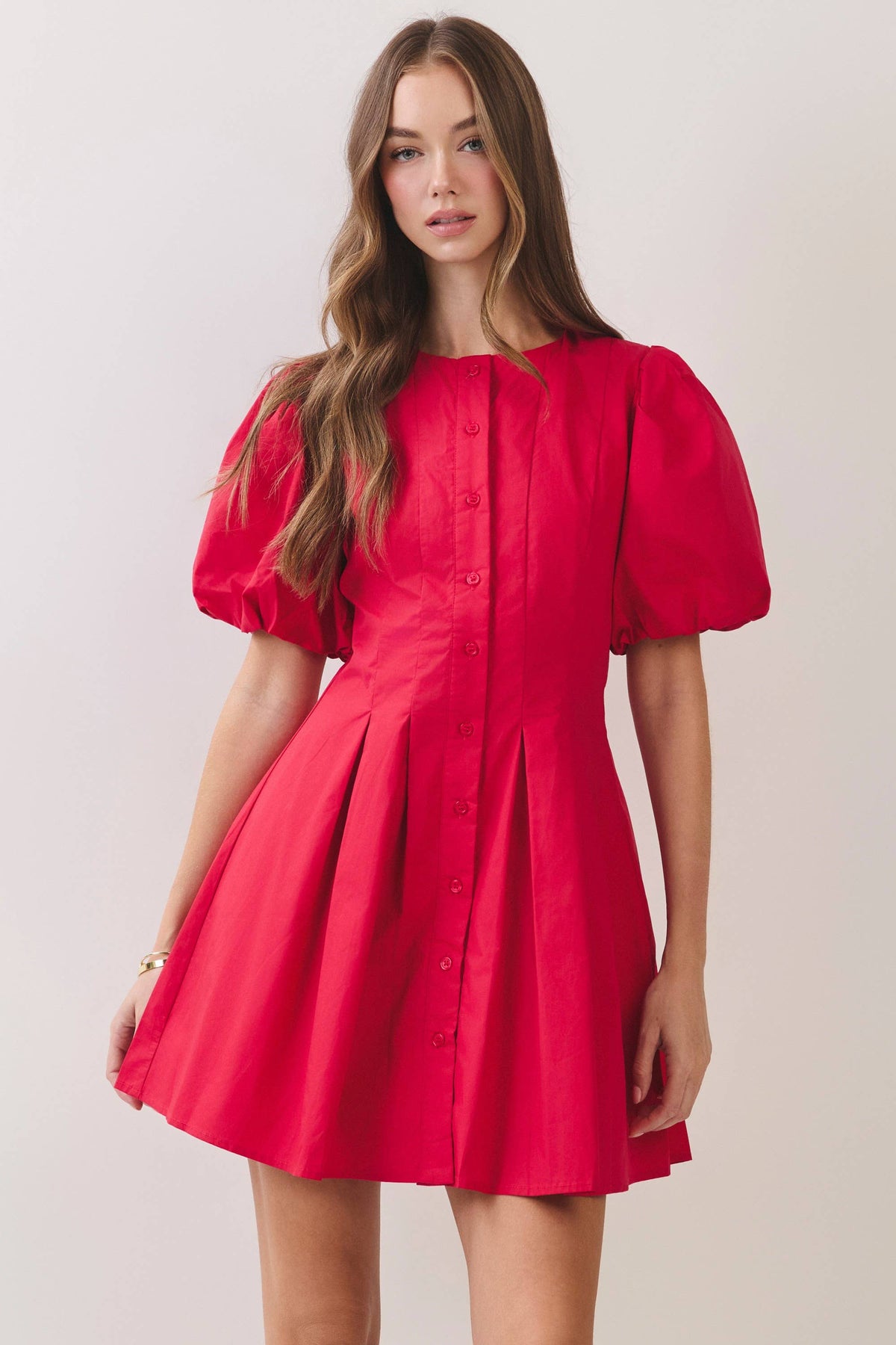 Missed Call Puff Sleeve Mini Dress