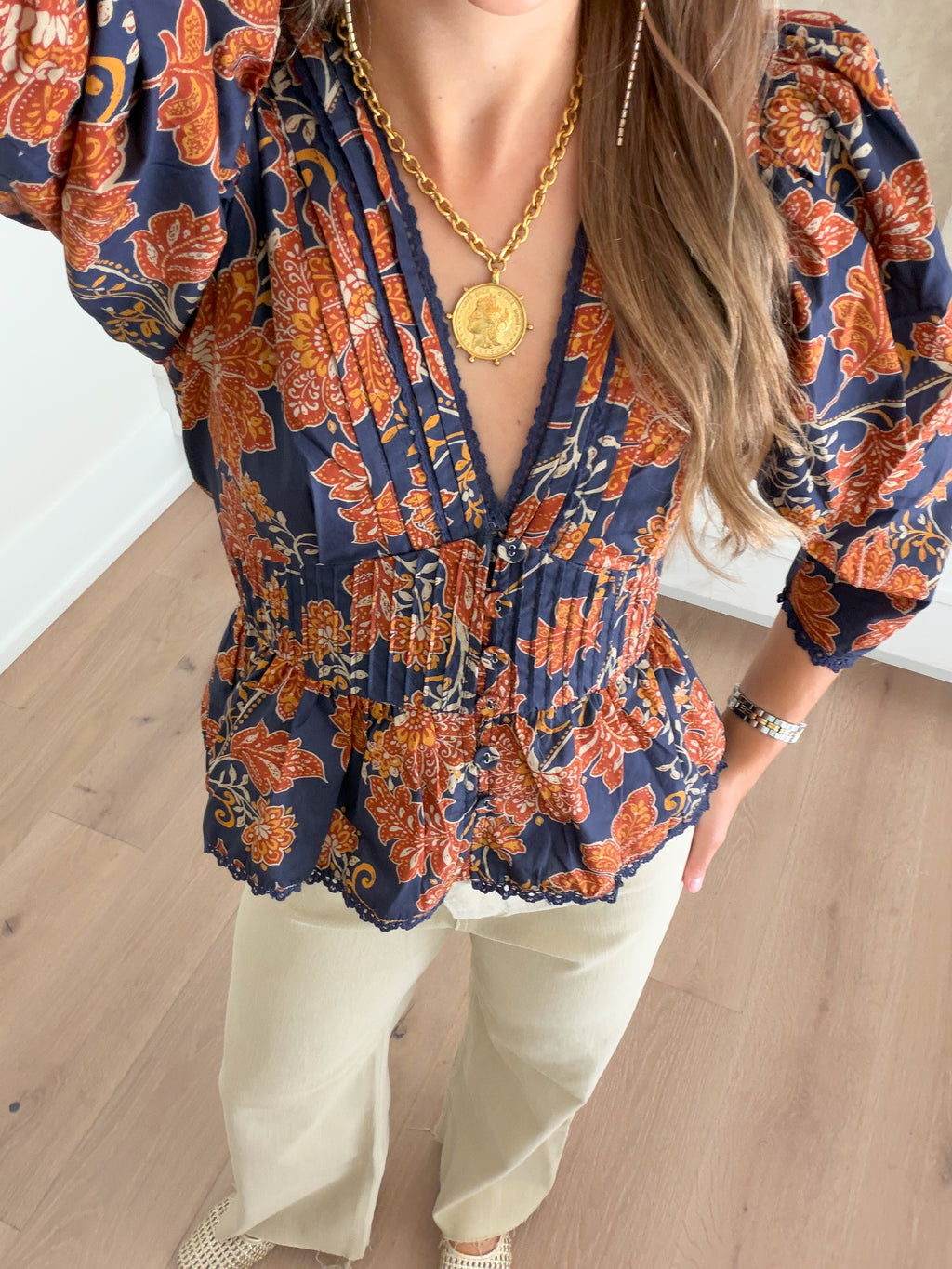Adeline Floral Peplum Blouse