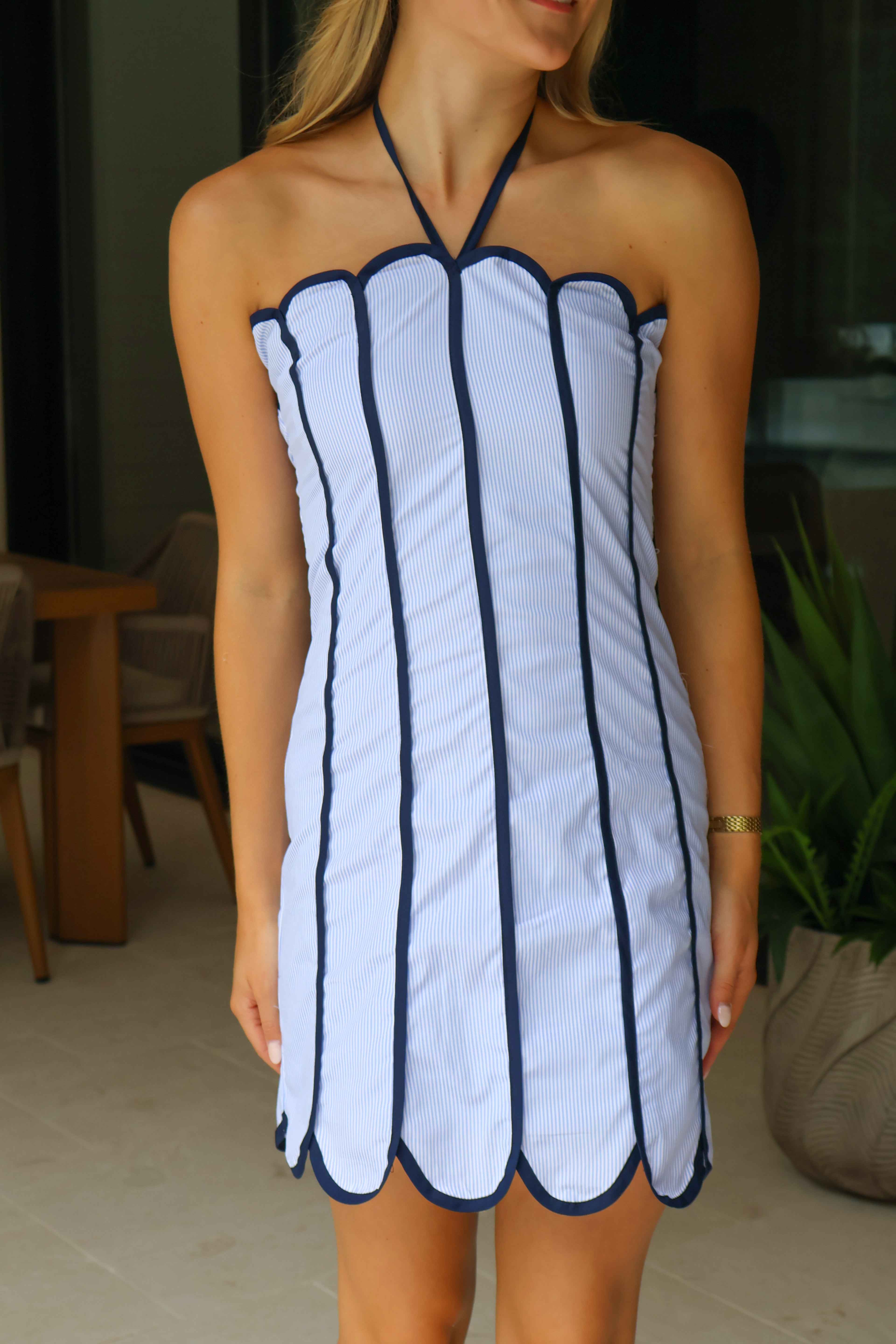 *RESTOCKED* Newport Mini Dress in Blue