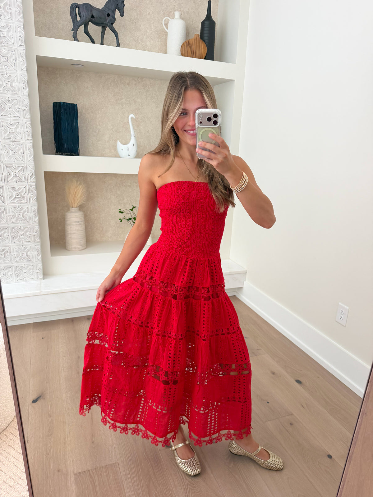 Laci Eyelet Lace Tube Dress