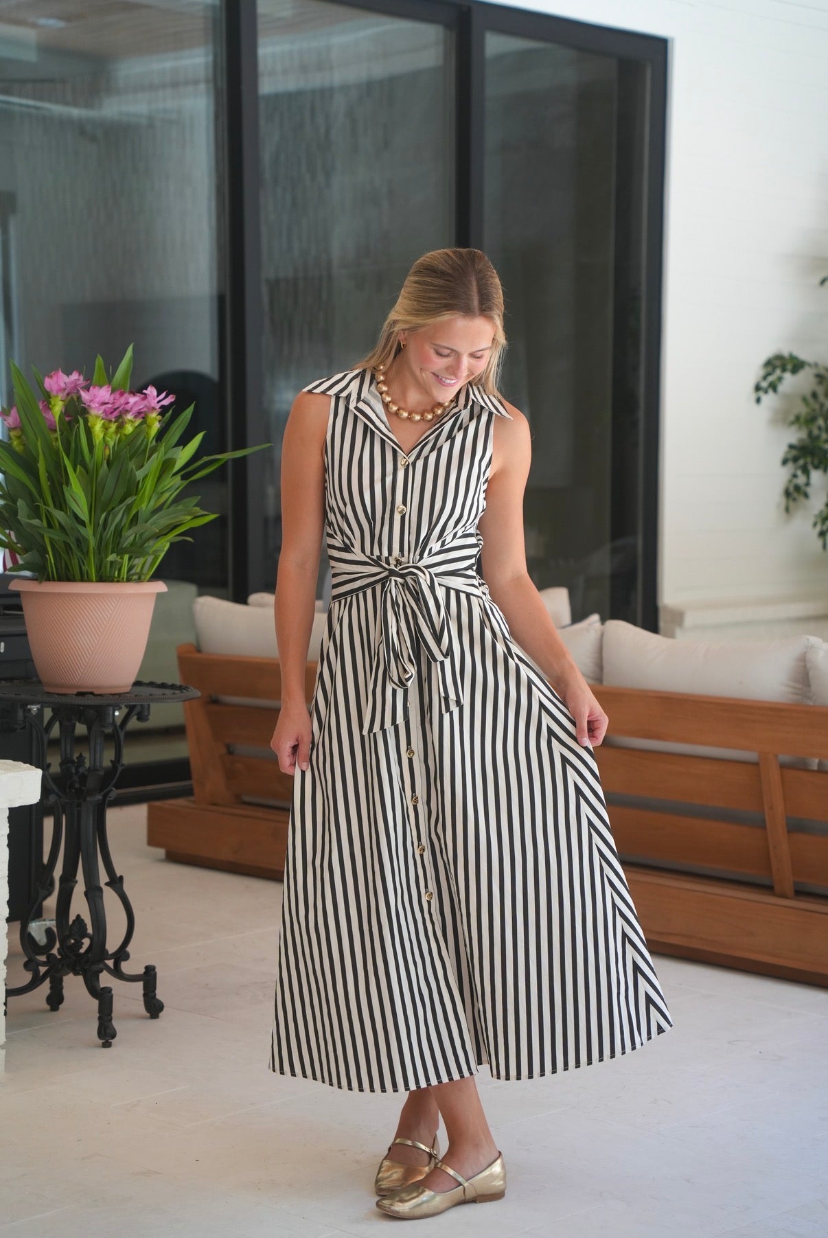 Sloane Stripe Midi Dress