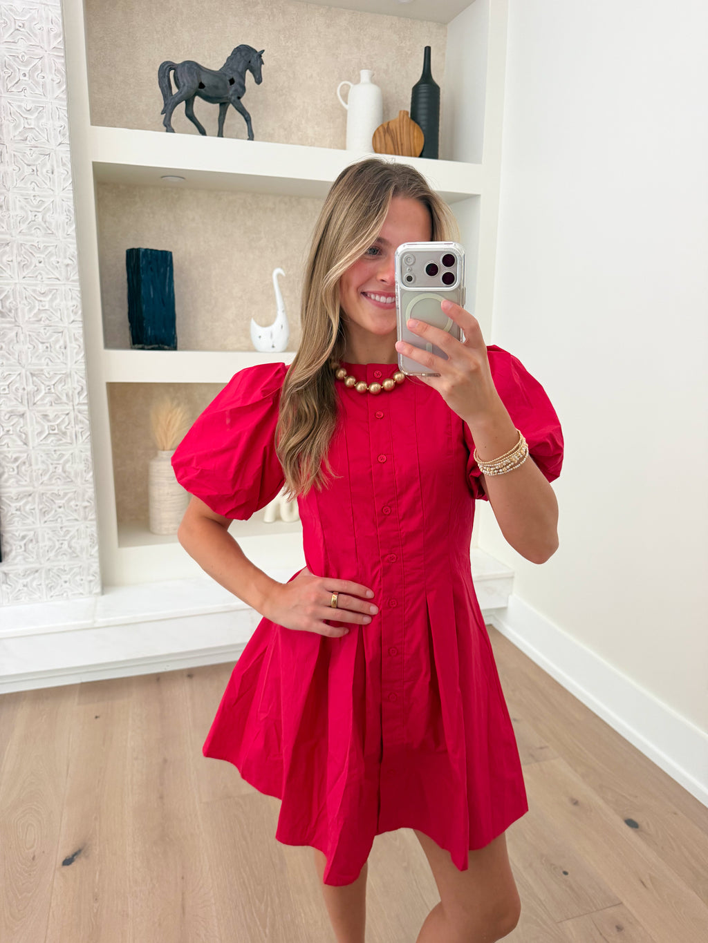 Missed Call Puff Sleeve Mini Dress