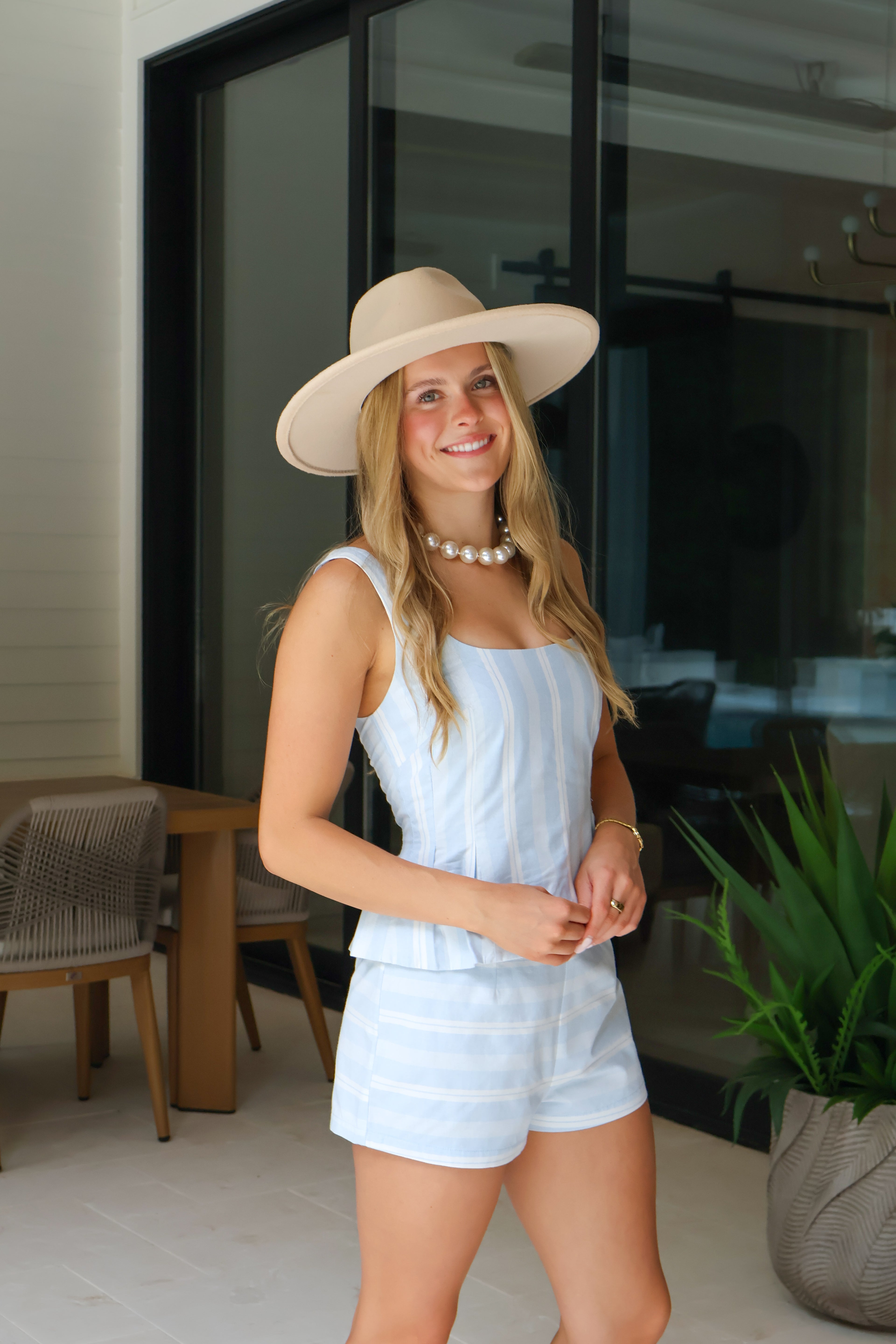Sail Away Peplum Top & Shorts Set